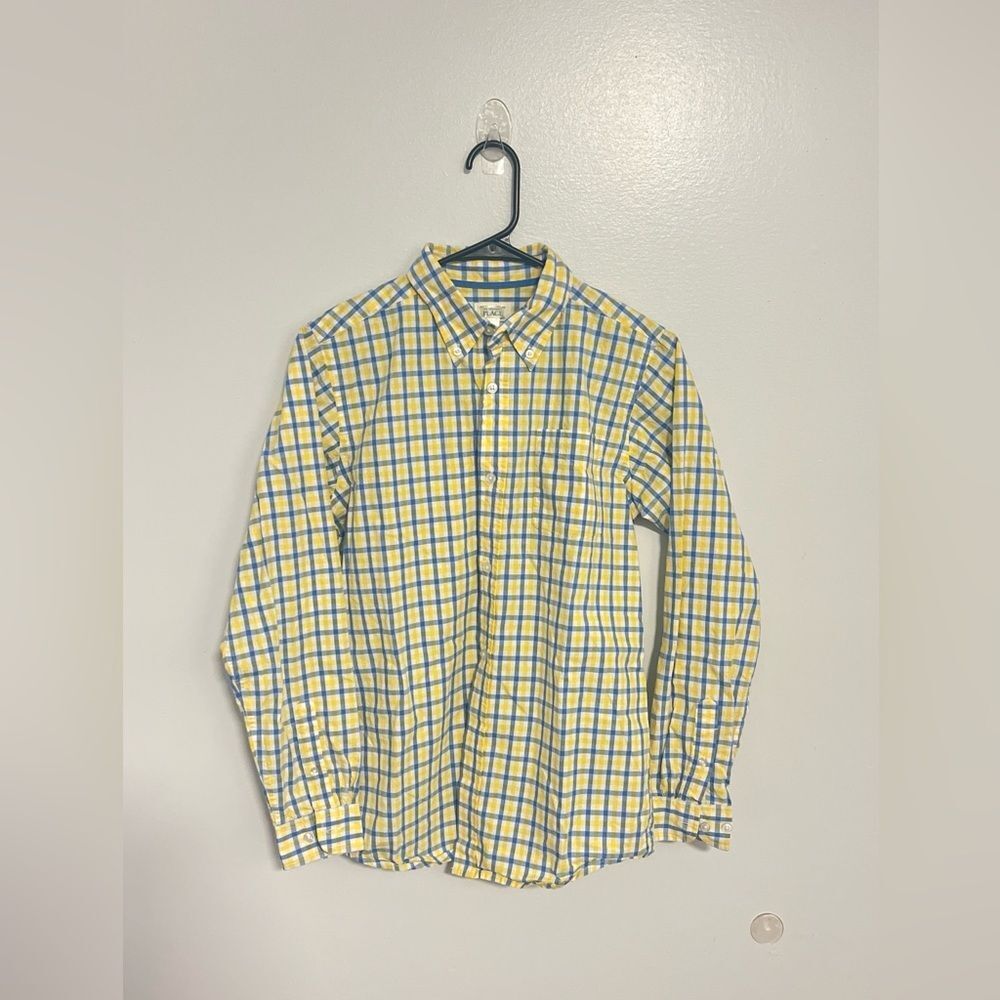 Boys Plaid Long Sleeve Button Down Shirt Size XL (14)